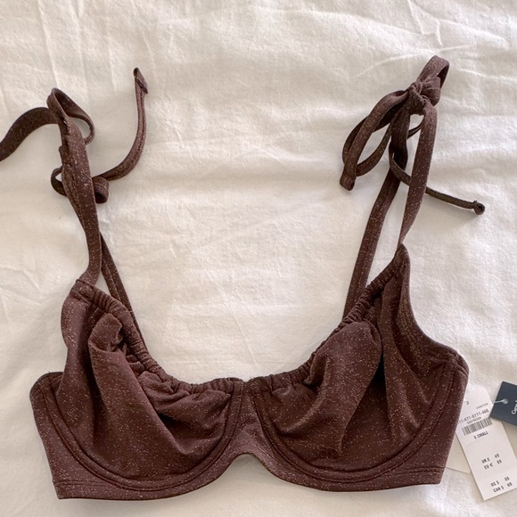 NWT Abercrombie and Fitch curve love tie strap underwire bikini top size small - Picture 1 of 4